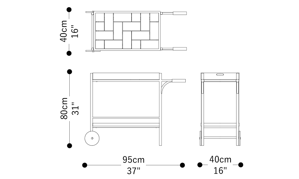 Image of the main dimensions of the product